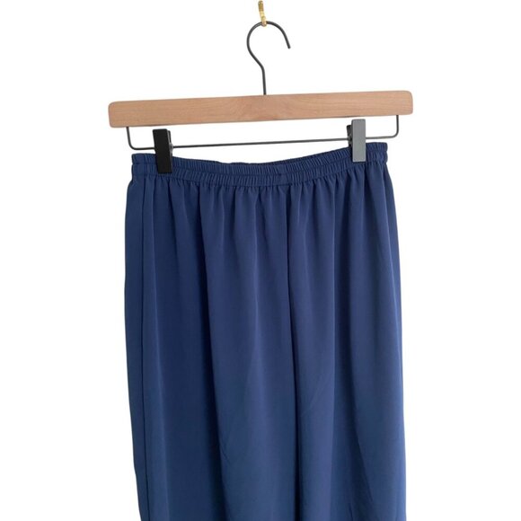 Vintage Natori II Saks Fifth Avenue Blue Satin Pajama Pants Medium - Picture 2 of 4